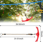 Ninja-Twister Swing Spins Set: Slackline Attachments - 360° Handle Twist-Spin Flips Toy Activate Ninja Powers Warrior Accessories Kids Hang Toys for Playground Backyard, Red