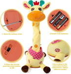 Dancing Giraffe Musical Toys Recording and Repeating Plush Baby Toys 6 to 12 Months Toys, Singing Talking Giraffe Baby Developmental Toy,Valentines Day Decor/Gift for Friend