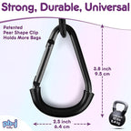 Stroller Hooks for Hanging Diaper Bags - Mommy Stroller Clip and Stroller Accessories Organizer Hook - Large Carabiner Clips for Mom Purse Shopping Grocery Bag and Accessory - (2 Pack) (Clips)