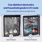 HubiBaby 4-in-1 UVC Cleaner and Dryer for Baby Bottles XL Large Inner Capacity Multifunctional Smart Control with Bluetooth APP