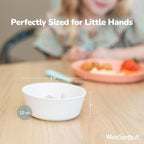 WeeSprout Bamboo Kids Bowls, Set of Four 10 oz Kid-Sized Bamboo Bowls, Dishwasher Safe Kid Bowls (Pastel Blue, Mint, Purple & Pink)