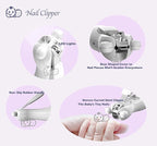 Royal Angels Rechargeable Baby Nail Clippers 20 in 1, Safe Electric Nail Trimmer, Baby Nail Kit, Additional Replacements, Newborn Toddler Toes and Fingernails, Trim and Polish (Rechargeable, Snow)