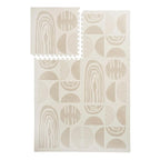 PopsyKosy Premium Exercise & Baby Foam Play Mats - Stylish & Large Non-Toxic Odorless Floor Mat - 6 Tiles - Spacious 6ft x 4ft - Peel-Resistant Reinforced Ver.- Soft Thick, Waterproof - Desert Sand