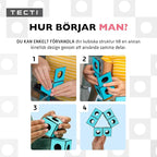 TECTI Kinetic Building System - Cubes with Seismic Moves - Consists of 3-Dimensional Interconnected Cubes - Build Over 50 Dynamic Structures - by Fun in Motion Toys