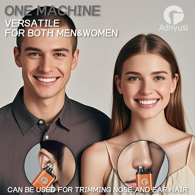 Adnyusi-2025 Professional Painless Nose Hair Trimmer, Unisex, USP Charging Digital Display, Double-Edged Blade That Does Not Harm The Nasal Cavity, Easy to Clean, Portable and Lightweight Design