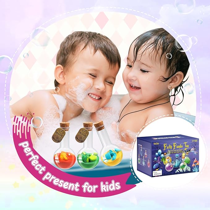 MeCids Magic Potion Bubble Bath Bombs for Kids -Bath Color Tablets Bath Potions for Toddlers Ages 4-12 Fun Science Kit Gift for Birthday, Halloween，Christmas- 6 Pack