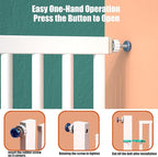 55.1 Inch Tall Baby Gate Auto Close Dog Gate Adjustable 29.92"- 43" Wide Pressure Mounted Walk Through Swing Pet Gate for Doorways (White, 29.92" - 43")