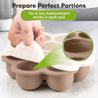 KeaBabies Silicone Food Freezer Trays with Lid, 2oz x 10 Pods Baby Food Storage Containers, Easy Puree Meal Prep, Breast Milk Silicone Freezer Molds, Dishwasher, Microwave Safe,BPA-Free(Chai Latte)