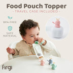 Whale SoftSip Food Pouch Topper | 2EA + Travel Case | Prevent Spills & Leakage | Protect Child Baby Toddler Mouth | Food Grade Silicone Reusable | Baby Led Weaning | BPA Free| Mint+Pink
