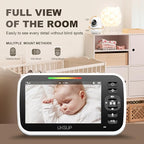 Baby Monitor with 2 Cameras and Audio - Video Baby Monitor with 960ft Long Range, Remote Pan-Tilt-Zoom, Night Vision, Temperature Sensor, 2-Way Talk, 8 Lullabies, 30-Hour Battery & No WiFi