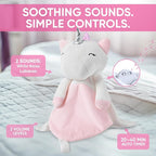 4-in-1 Sound Machine, Baby Lovey, Blanket - White Noise & Lullaby Plush Unicorn Calms & Reduces Wakeups, Helps Toddler Sleep Longer - Proven Sleep Aid -Musical BPA-Free, Machine Washable Newborn Gift