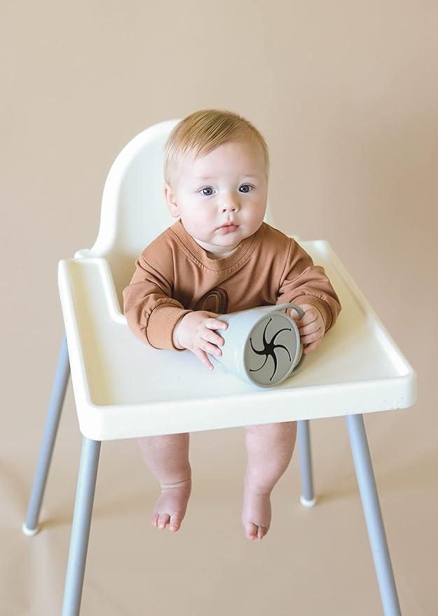 otterlove Collapsable Silicone Snack Container With Attachable Lid | 100% Pure LFGB Platinum Silicone with No Fillers | Snack Cup (2 Pack - Sage & Sand)