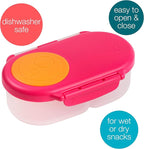 b.box Snack Box for Kids & Toddlers: 2 Compartment Snack Containers, Mini Bento Box, Lunch Box. Leak Proof, BPA free, Dishwasher safe. School Supplies. Ages 4 months+ (Strawberry Shake, 12oz capacity)