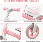 Toddler Balance Bike Toys for 1 to 4 Year Old Girls Boys Adjustable Seat and Handlebar No-Pedal Training Bike Best Gifts for Kids