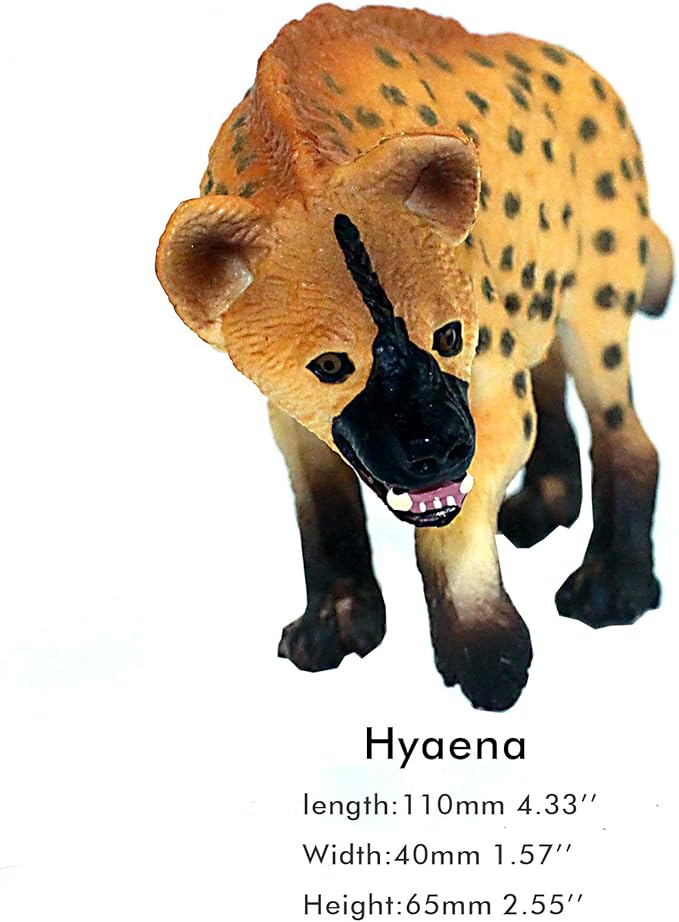 FUNSHOWCASE African Jungle Animals Hyaena Toy Figure Realistic Plastic Figurine Height 2.4-inch
