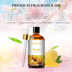 PHATOIL 3.38FL.OZ Mango Fragrance Oils for Aromatherapy, Essential Oils for Diffusers for Home, Perfect for Diffuser, Yoga, Skin Care, DIY Candle and Soap Making - 100ml