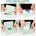 Baby Wipes Dispenser, Wipe Holder for Baby & Adult,Keeps Wet Tissue Fresh, Non-Slip Wipes Case, Flushable Wipe Container with Sealing Design Lid