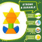 Magnetic Stacking Blocks for Kids, 1.65 Inch Large Magnetic Cubes & 8 Shapes, 20 PCS Magnet Toys, Montessori & Sensory Building Toys for Boys & Girls Ages 3+