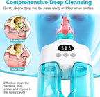 Nasal Irrigation System Electric Nasal Sinus Rinse Machine with Smart Display Screen, Dual Water Tanks, 9 Suction & Water Flow Modes, Nasal Irrigator for Allergies/Nasal Congestion/Runny Nose