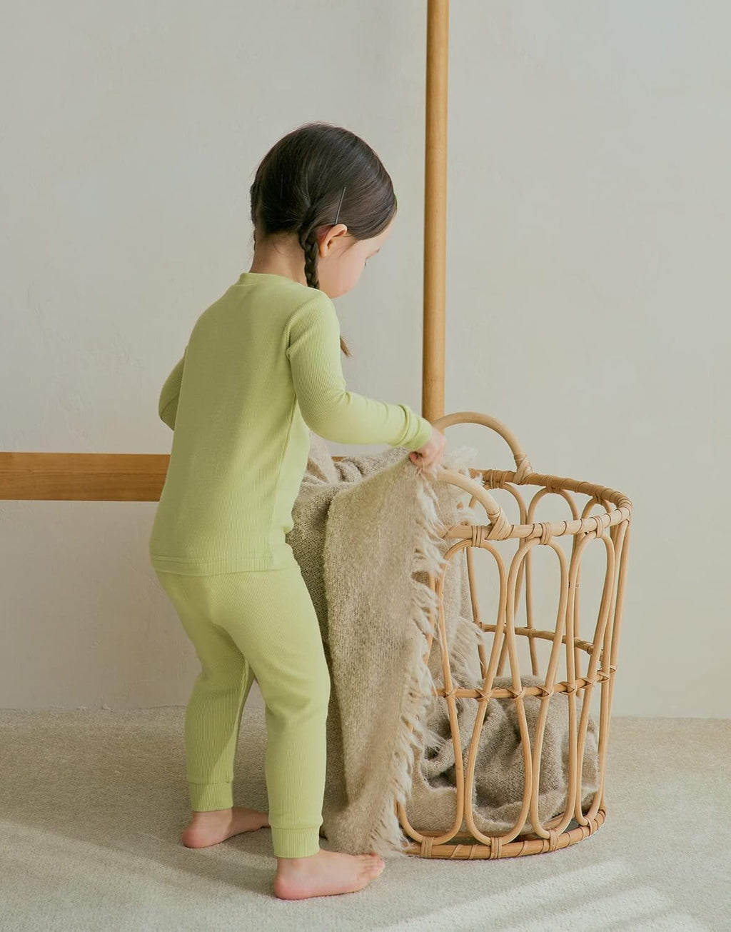 moimoln Pajamas Set 6M-5Y Solid Ribbed Unisex Baby & Toddler, Soft Viscose, Snug-Fit, Everyday Sleepwear