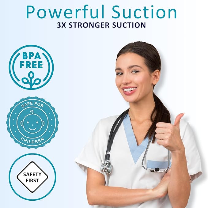 BabySmile Baby Nasal Aspirator BPA Free & 3X Stronger Suction | for Mucus, Snot & Boogers | Easy to Use & Easy to Clean