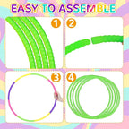 Shappy 6 Pcs Exercise Hoop Detachable Adjustable Plastic Toy Playground Toys Colored Hoop Circles for Teens Games Gymnastics Dog Agility Equipment Party Decor