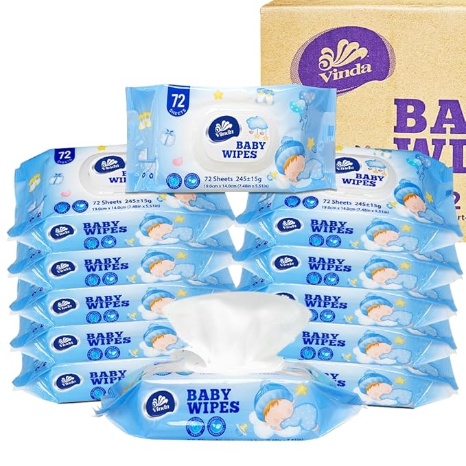 Natural Care Baby Wipes, Hypoallergenic & Fragrance-Free, 99% Pure Water, Sensitive Skin Friendly, 12 Flip-Top Packs, 864 Total Wipes (72 Wipes per pack)