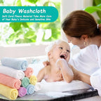 HOMEXCEL Baby Washcloths 12 Pack-Microfiber Coral Fleece Baby Bath Face Towel 7 x 9 Inch Extra Absorbent and Soft Burp Cloth and Wash Cloths for Newborn-Infants and Toddlers-Gentle On Sensitive Skin