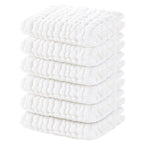 Yoofoss Muslin Baby Washcloths 100% Cotton Face Towels 6 Pack Wash Cloths for Baby 12x12in Soft and Absorbent Baby Wipes (White)