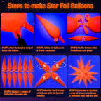 Mega-L Glow Glow in The Dark Party Supplies, 5 Pcs Neon Star Balloons Kit – Neon Foil Explosion & 12 pt Cone Balloons for Arches/Garlands. Perfect for Birthday, Wedding, Anniversary, Graduation Party