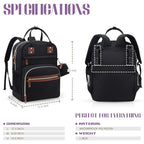 Tuwubi Diaper Bag Backpack, Baby Essentials Travel Tote Bag, Multi function Waterproof Backpacks, Travel Essentials with Stroller Straps & Pacifier Case - Black