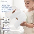 Jool Baby Folding Travel Potty Training Seat for Toddlers, Fits Round & Oval Toilets, Non-Slip Suction Cups, Includes Free Travel Bag (White)