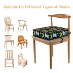 Toddler Booster Seat for Dining Table, Stronger Support Non-Slip Bottom Double Safe Straps Booster Seat Dining Toddler, Portable Travel Increasing Cushion (Black)