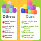 Slow Rising Stress Cube 30 Pack, Square Cube Fidget Ice Cube Stress Balls, Dough Stress Balls Soft Fidget Squishy Toys for Anxiety Relief, Pull Stretch Squishy Toy, Classroom Prize Box Toys