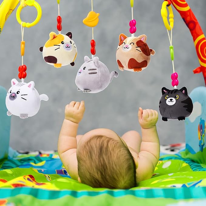 Libima 9 Pcs Mini Stuffed Animals Keychains 3.15 Inch Small Plush Cute Ornaments Bulk Toys for Baby Shower Birthday Party Decors Gift Bags Fillers Halloween Christmas Basket Stuffers(Cat)