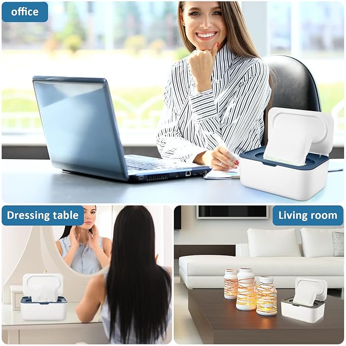 3 Pieces Baby Wipes Dispenser Baby Wipe Holder Container Case with Sealing Design Refillable Box Keeps Wipes Fresh Easy Open and Close for Bathroom Nursery