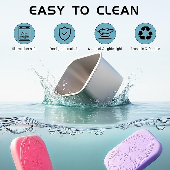 6Pack Stainless Steel Snack Containers for Kids, 6oz Easy Open Sauce Leak Proof Small Food Storage Container with Silicone Lids, Stackable Metal Toddler Lunch Box for Daycare, School and Travel