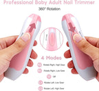 Baby Nail Trimmer Electric-6 in 1 Baby Nail File Clippers Infant Grooming Kit Manicure Set for Toddler or Adults, Pink