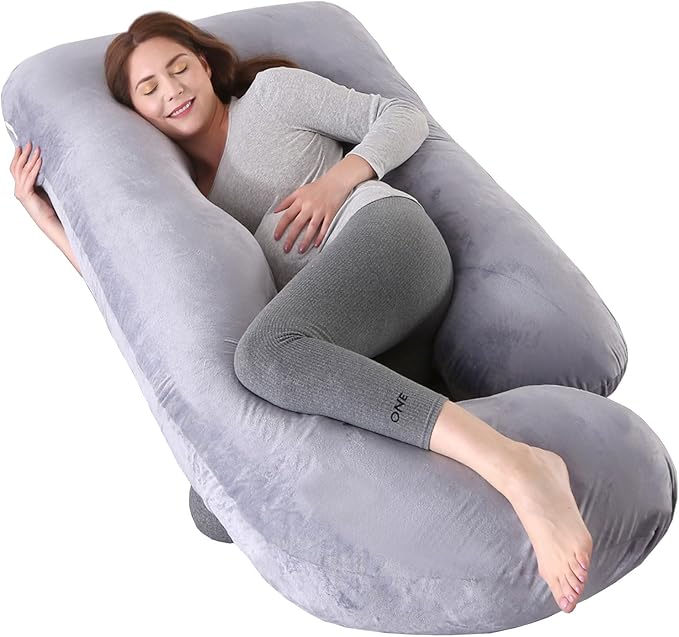 Pregnancy Pillows for Sleeping, U Shaped Full Body Maternity Pillow with Removable Cover - Support for Back, Legs, Belly, HIPS for Pregnant Women,Pregnancy Pillow, Grey