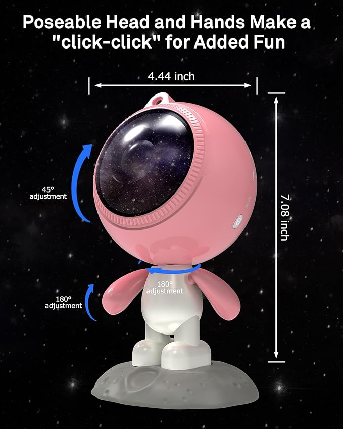 AIRIVO Astronaut Galaxy Projector, Star Projector for Bedroom, Robot Galaxy Projector Night Light for Kids, Bluetooth Speaker Ceiling Projector, Room Decor Gifts for Adults, Teens, Christmas