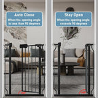 Narrow Baby Gate 24 to 29 Inch Wide Pet Gate Pressure Mounted No Drill Safety Gate Walk Through Metal Child Gate for Kids Stairs or Pets Indoor Black