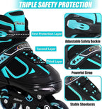 Nattork Blade Roller Skates for Boys with Light Up Wheel, Outdoor & Indoor Illuminating Black Inline Skates for Boys Little Kids Toddler Ages 5-8 4 5 6, Beginners