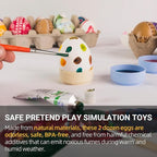 CALPALMY 24 Pieces Hyper-Realistic White Wooden Eggs - 2 Dozen Fake Easter Eggs for Painting, Decorating, Crafting, Pretend Play, Simulation Toys, Fake Food, Nest Box Training