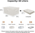 GRANNY SAYS Fabric Storage Bin with Lid, Decorative Storage Boxes, Basket for Shelves, Closet Storage Bins, Large Storage Bins for Clothing, Jumbo, Ivory, 2-Pack