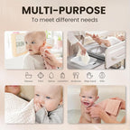 Konssy 10-Pack Muslin Baby Washcloths,100% Cotton Baby Wash Cloths for Newborn Kids Girls & Boys, Soft & Absorbent Washcloths