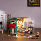 Rolife DIY Miniature Cafe House Kit for Adults to Build, Tiny House Making Kit with Furniture, Halloween/Christmas Decorations/Gifts