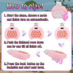 Quick Push Console Game, Pop Game Light up Fidget Toy, Handheld Puzzle Game Fast Push Bubble Game with Game Clearance Screen for Kids Teens Adults (Kitty)