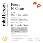 Fresh N’ Clean 2-in-1 Hair + Body Wash | Shampoo Sulfate-Free | Baby & Kid Safe | Gently Cleanses Head to Toe w/Aloe leaf, Chamomile extract, Lavender & Botanicals 16.6 oz