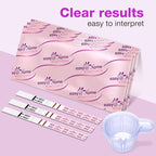 Easy@Home 40 Pregnancy Test Strips with 40 Urine Cups: Accurate Early Detection - Sensitive & Fast Clear Results - Designed for Women Trying to Conceive | 40 hCG Pregnancy Strips+ Urine Cups
