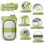 MoreFeel Collapsible Baby Bathtub for Newborn with Thermometer & 1 Hooded Towel & 1 Soft Floating Cushion,Portable Travel Bathtub with Drain Hole, Durable Foldable Baby Tubs for Infants to Toddler